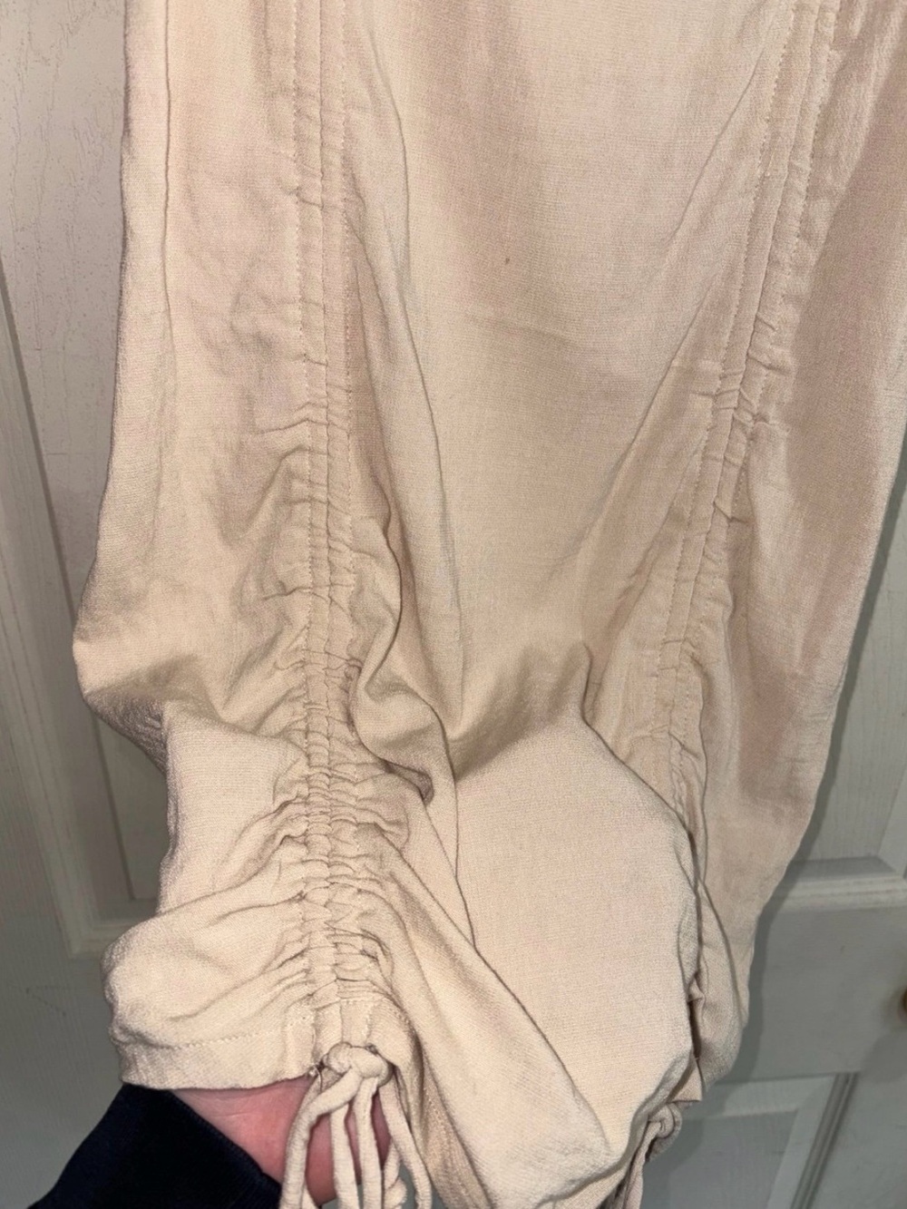 wild fable Cream Ruched Drawstring Mini Dress - Picture 2 of 7